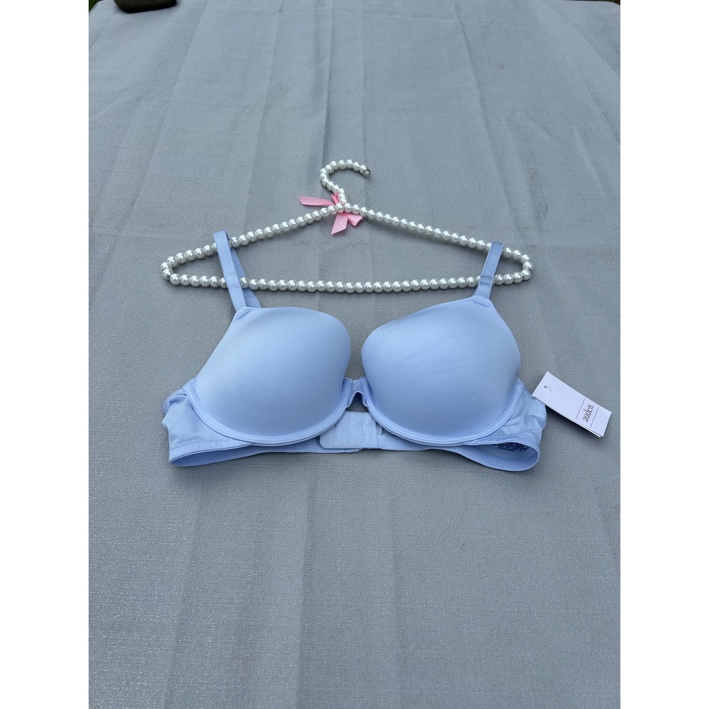 Auden Women Push Up Demi Bra 36B Light Blue Underwire Padded Adjustable Straps